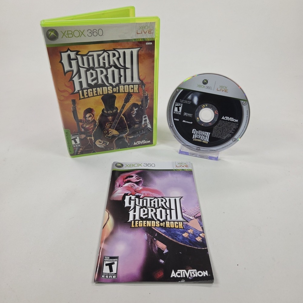 Guitar Hero III 3 Legends of Rock (Xbox 360, 2007) Complete Tested Working